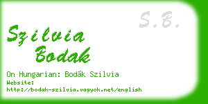 szilvia bodak business card